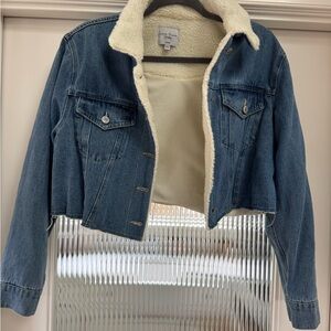 Love Tree Cream Sherpa-Lined Jacket